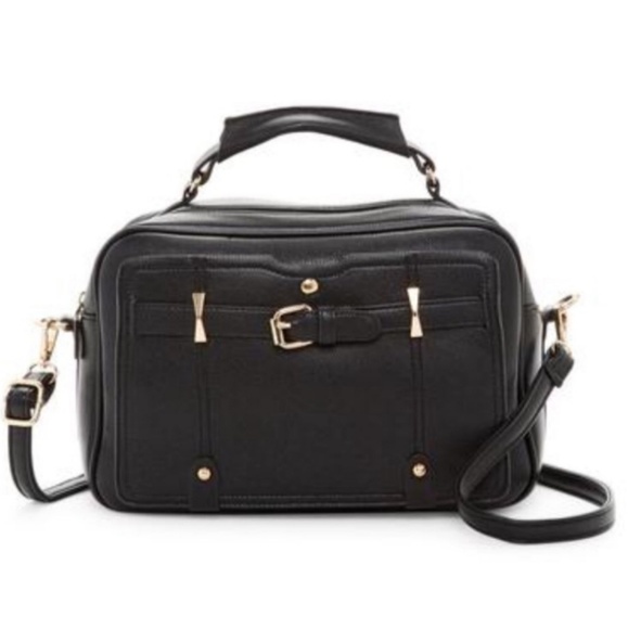 Pink Haley Handbags - Black Boxy Satchel Handbag & Crossbody